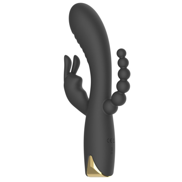 Vibromasseur triple stimulation très puissant noir USB 